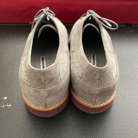 Manolo Blahnik Grey Suede Oxfords - Picture 2 of 6